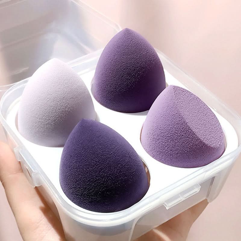 Makeup Sponge Set – Latex-Free Beauty Blender with Storage Box (Pack of 4)