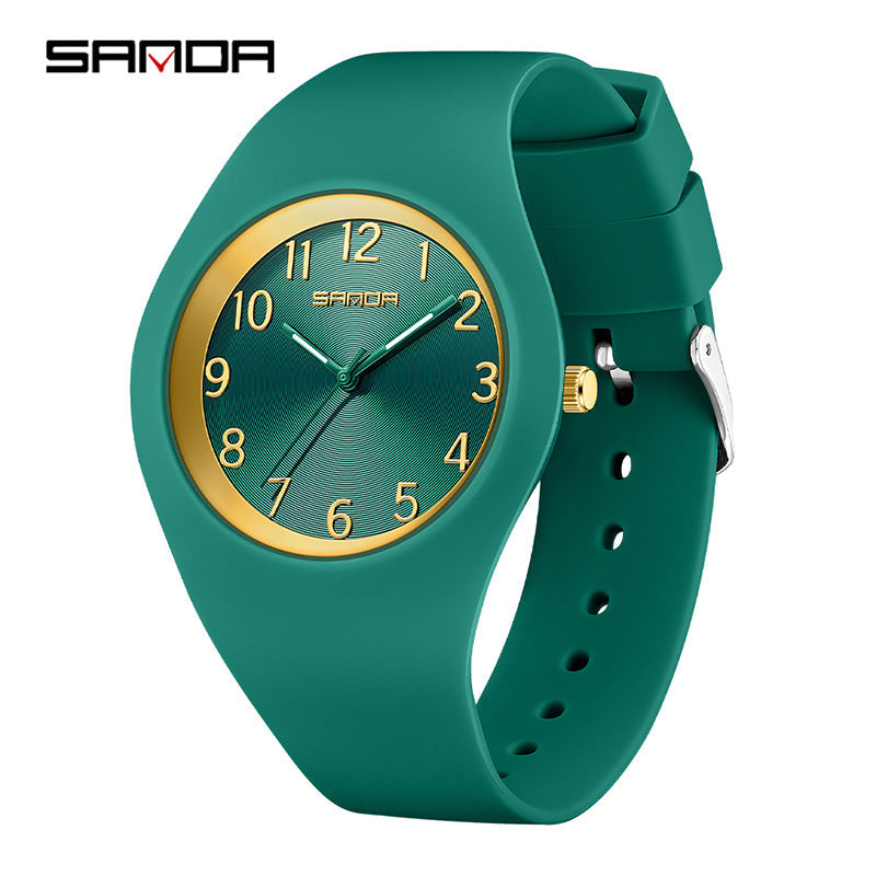 Sanda Slim Sports Watch – Waterproof Silicone Quartz Watch for Men and Women