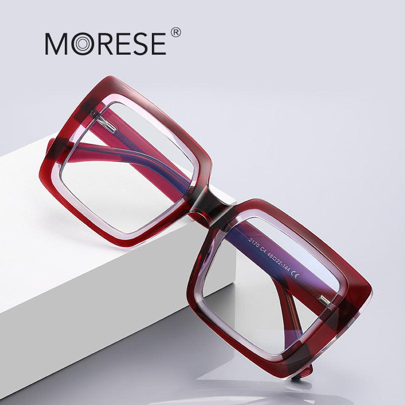 Anti-Blue Light Oversized Square Glasses – TR90 Fashion Eyewear for Women