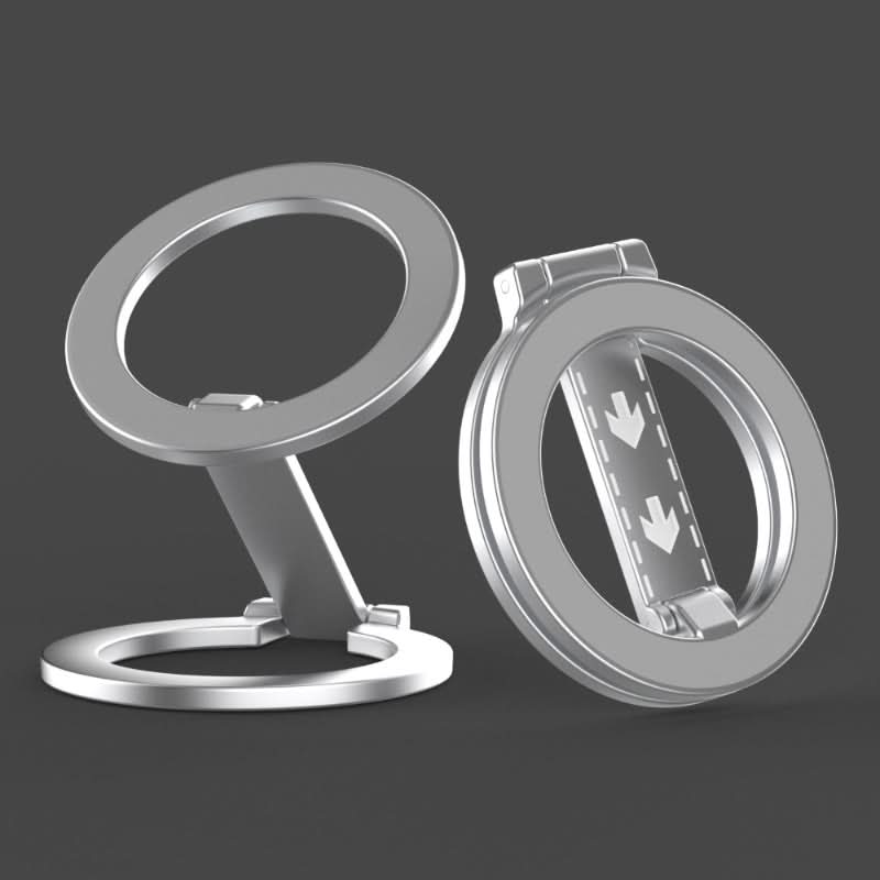 Mag Safe Double-Sided Magnetic Phone Holder – 360° Rotating Metal Ring Stand
