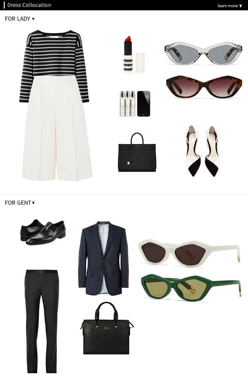 Angular Cat Eye Sunglasses – Modern Retro Design with Stylish Temple Detailing