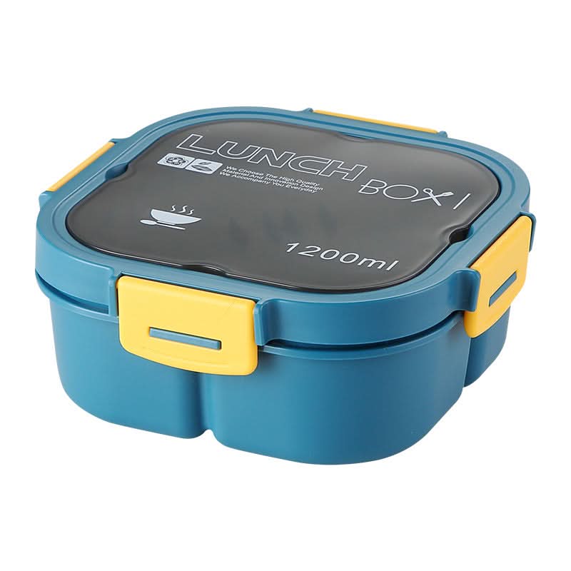 1200ml Japanese-Style Bento 3-Compartment Lunch Box – Microwave-Safe