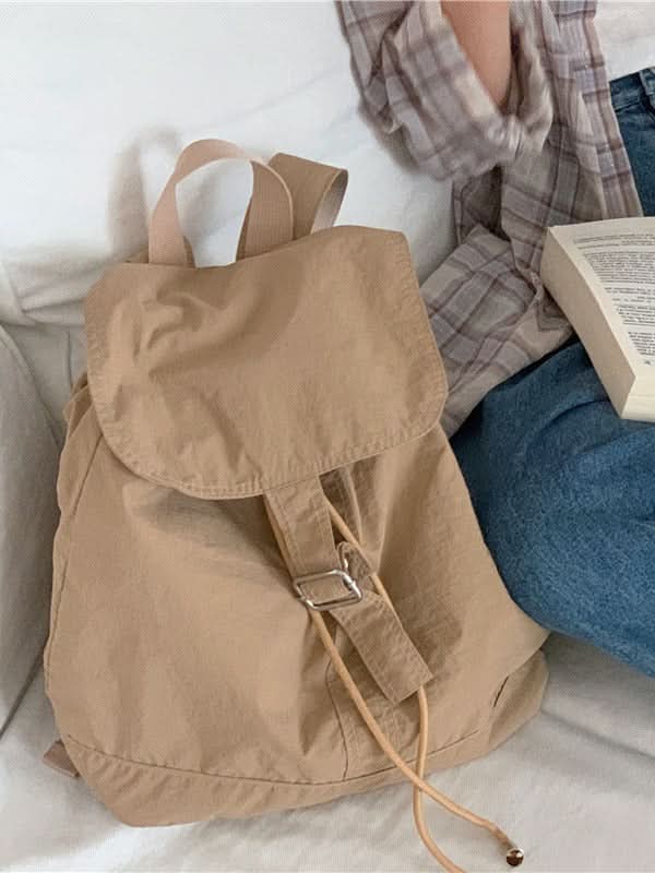 Unisex Large-Capacity Canvas Backpack – Drawstring Bag for Daily Use
