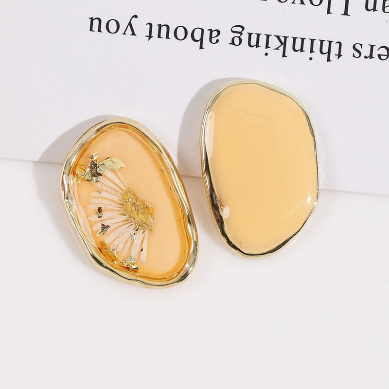 Pearl Oval Quicksand Green Leaf Earrings - DIY Jewelry Accessories (Set of 6 pcs.)