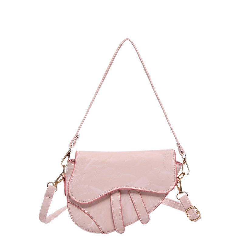 Retro PU Saddle Shoulder Bag for Women – 2024 Casual Fashion Small Square Handbag