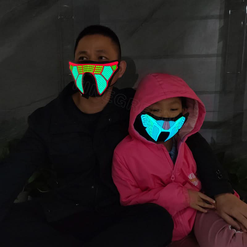 Voice-Controlled Glowing Halloween Mask, USB-Powered