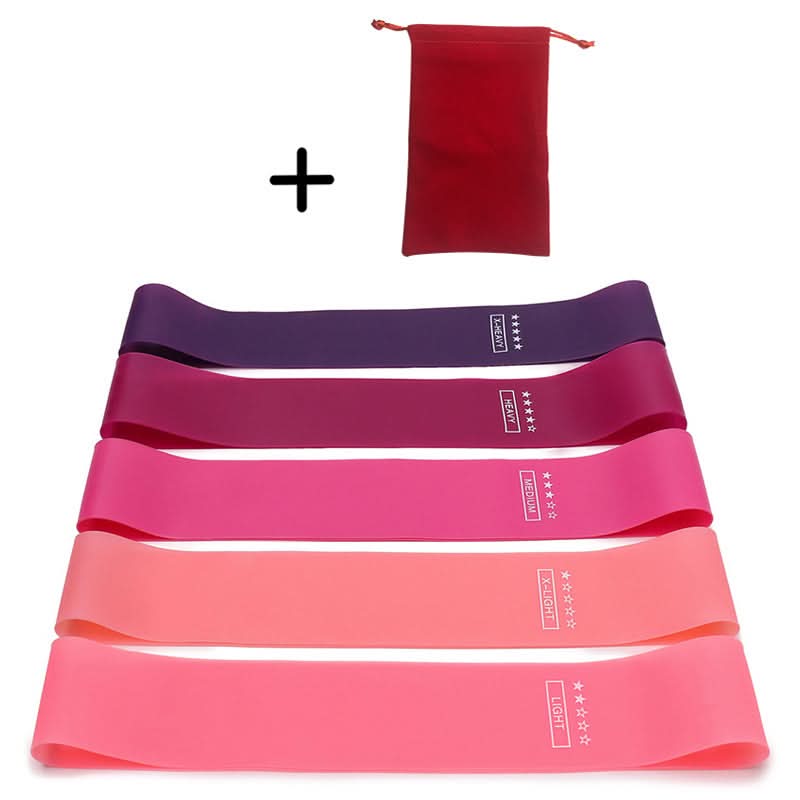Pack of 5 Portable Resistance Bands for Women - Fitness Set