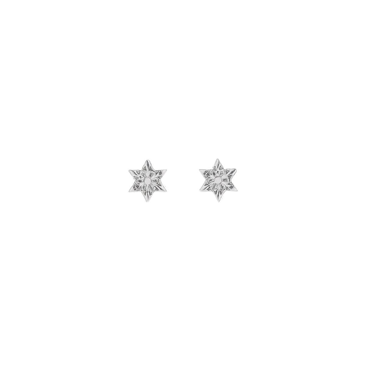 Men’s Six-Pointed Star Earrings - Geometric Hexagram Studs