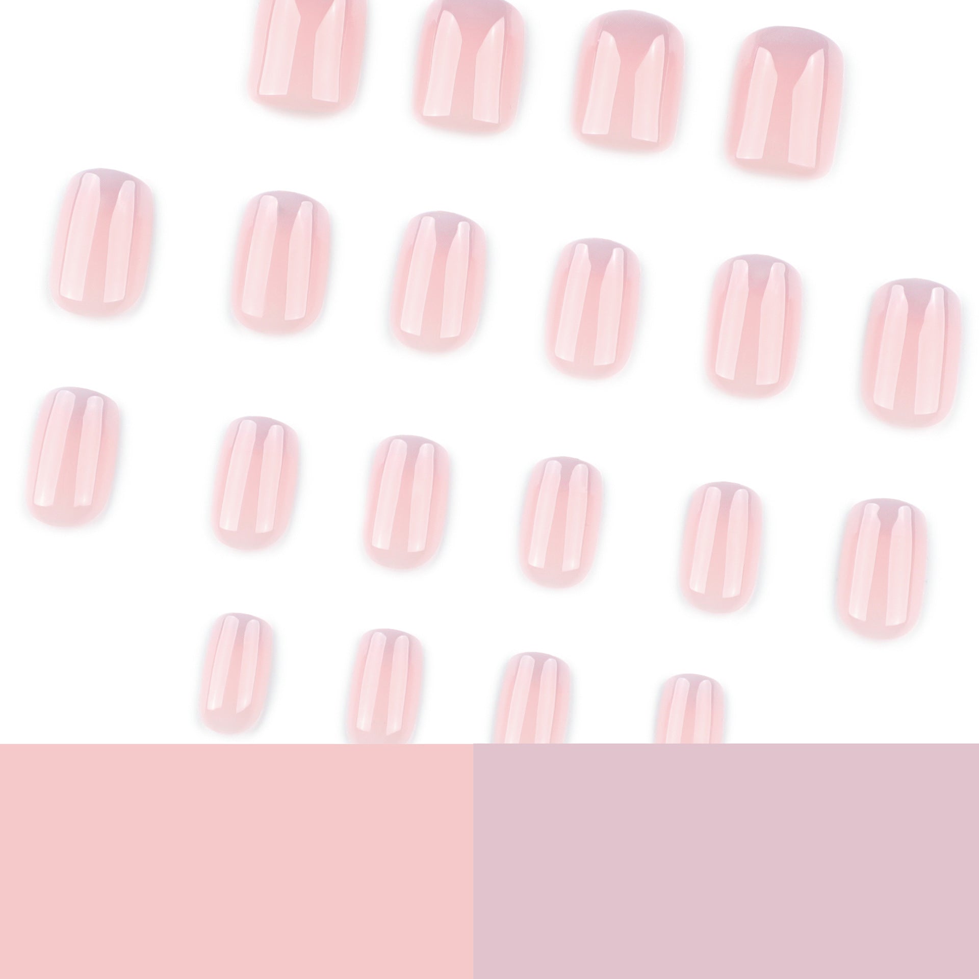 Short Square Ombre Press-On Nails –Classic Gradient Natural Look