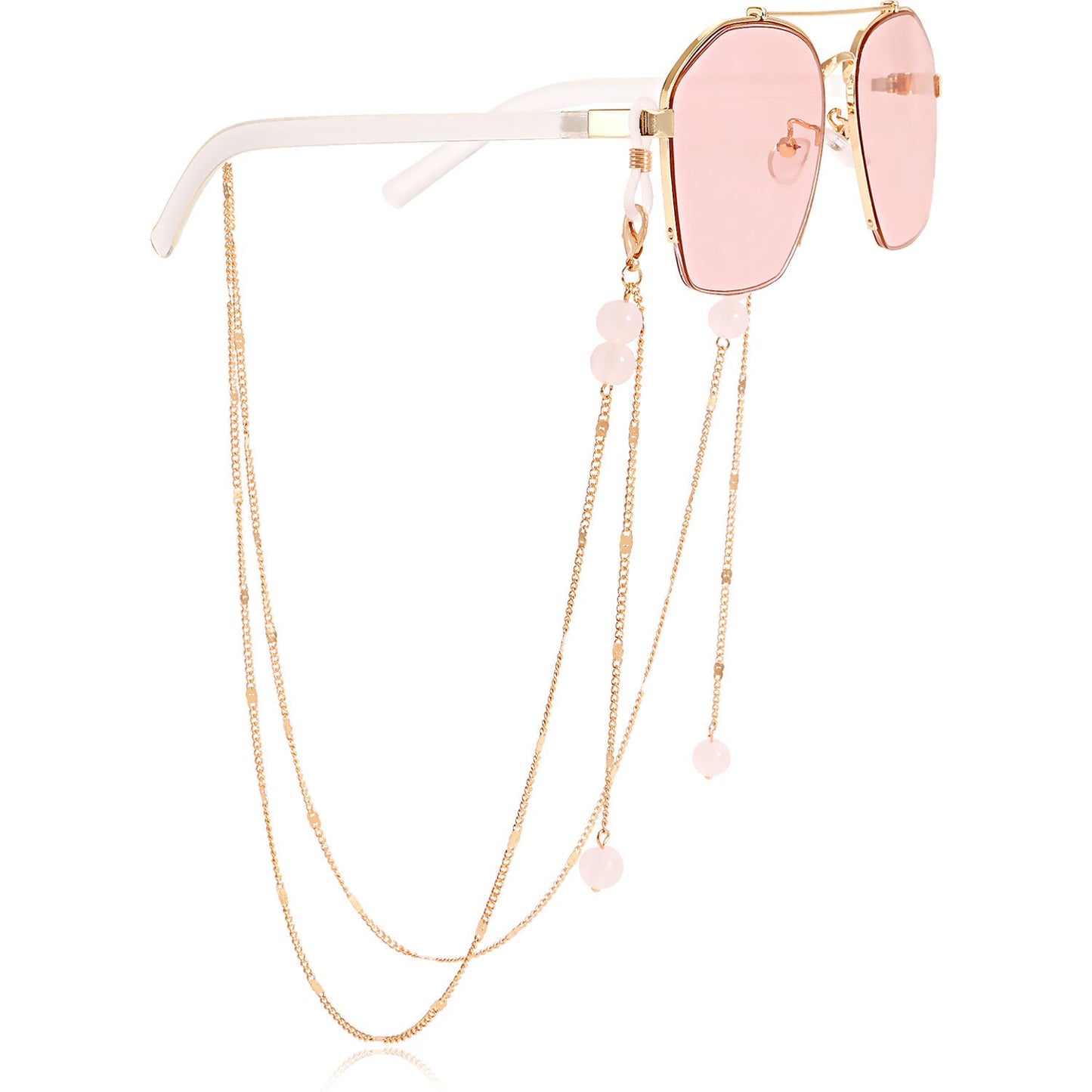 Beaded Glasses Chain – Alloy & Glass Beads Holder Strap, Stylish Eyewear Accessory