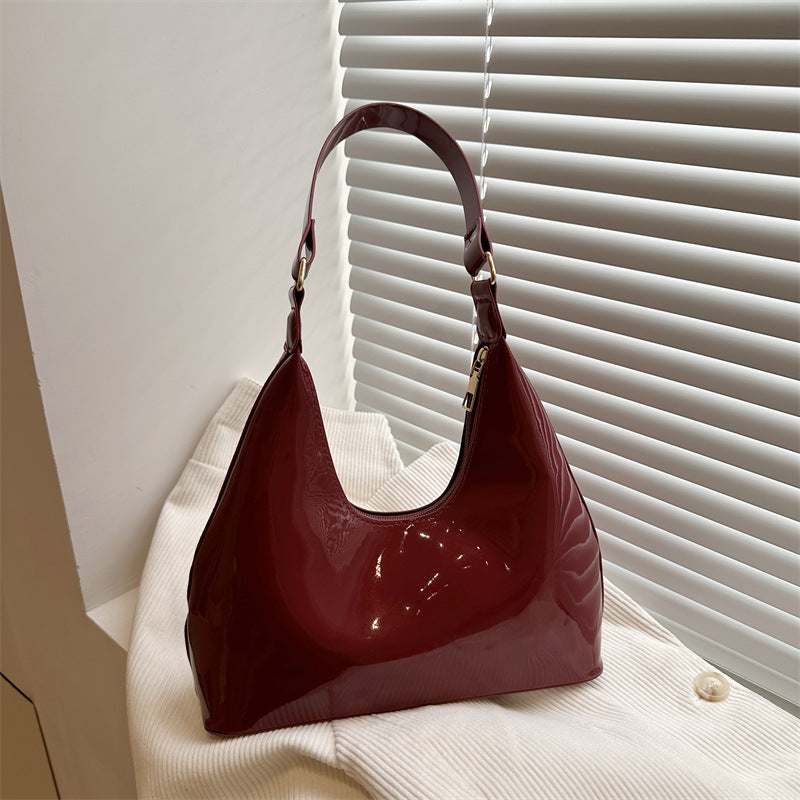 Retro Leather Shoulder Bag – Classic PU Underarm Purse for Women