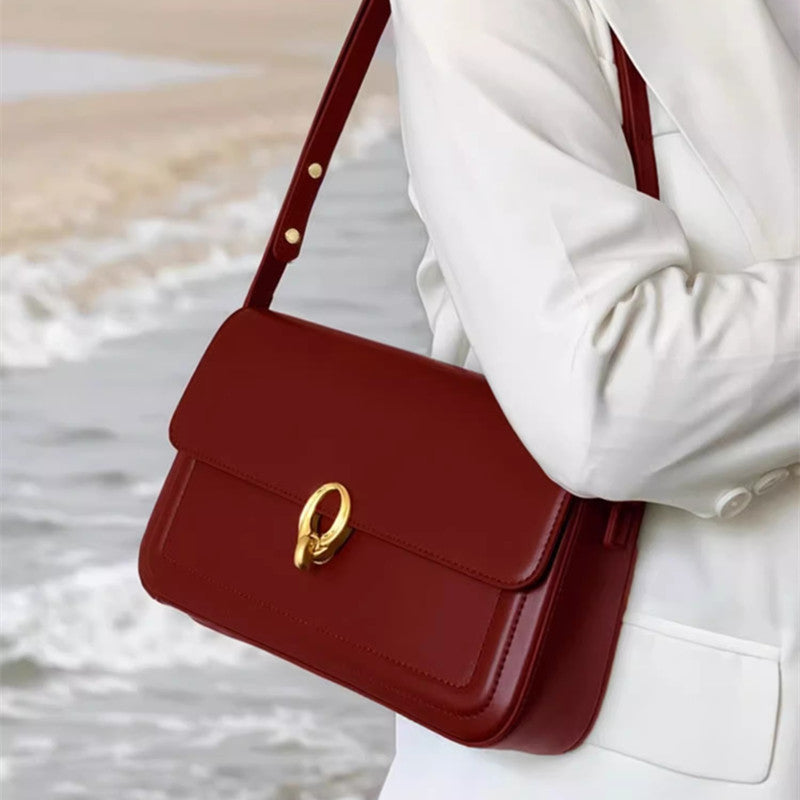 Women's Red Wedding Shoulder Bag – Small PU Underarm Bag for Travel & Daily Style