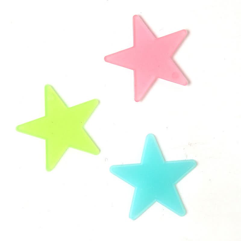 Pack of 50 3D Luminous Star Stickers, Fluorescent Wall Décor