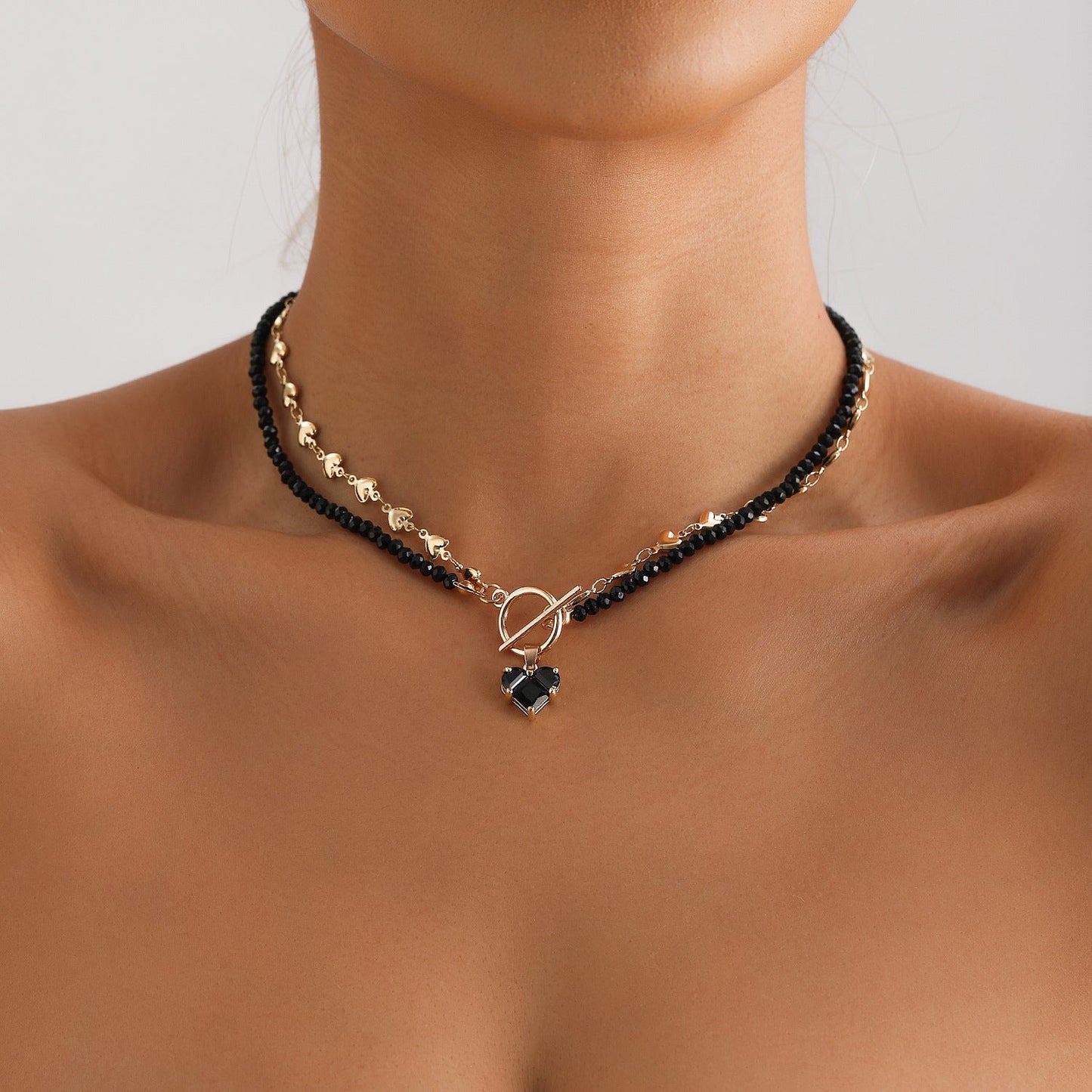 Zircon Heart Pendant Necklace for Women – Diamond-Inspired Clavicle Chain