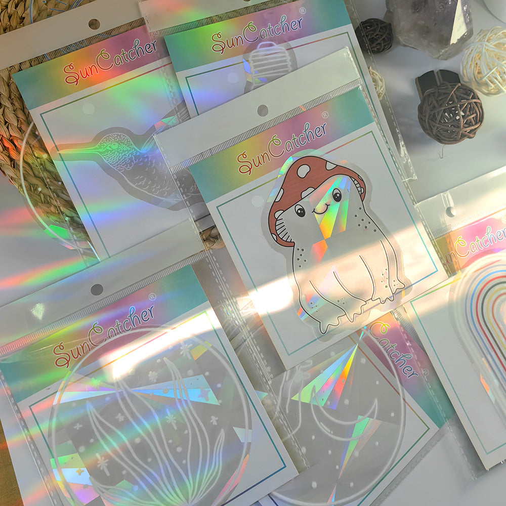 Rainbow Prism Window Film Sticker – Colorful Suncatcher, Self-Adhesive PVC Glass Decor