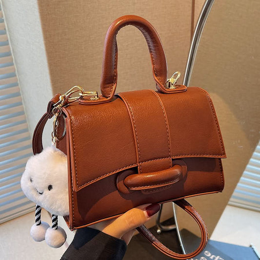 French-Inspired Square Crossbody Bag for Women – PU Leather Shoulder Bag