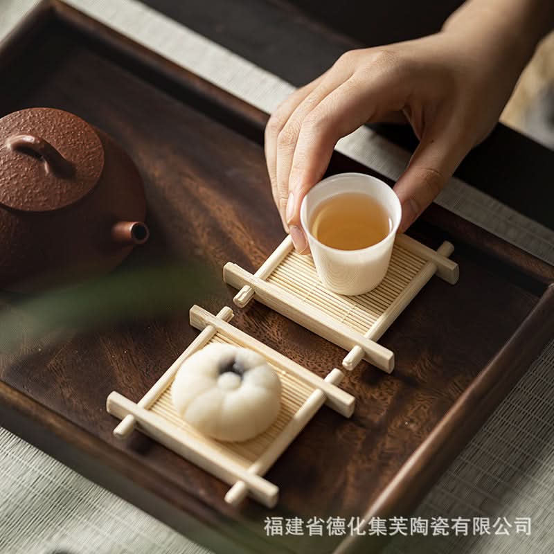 Retro Bamboo Cake Plate Dessert Display