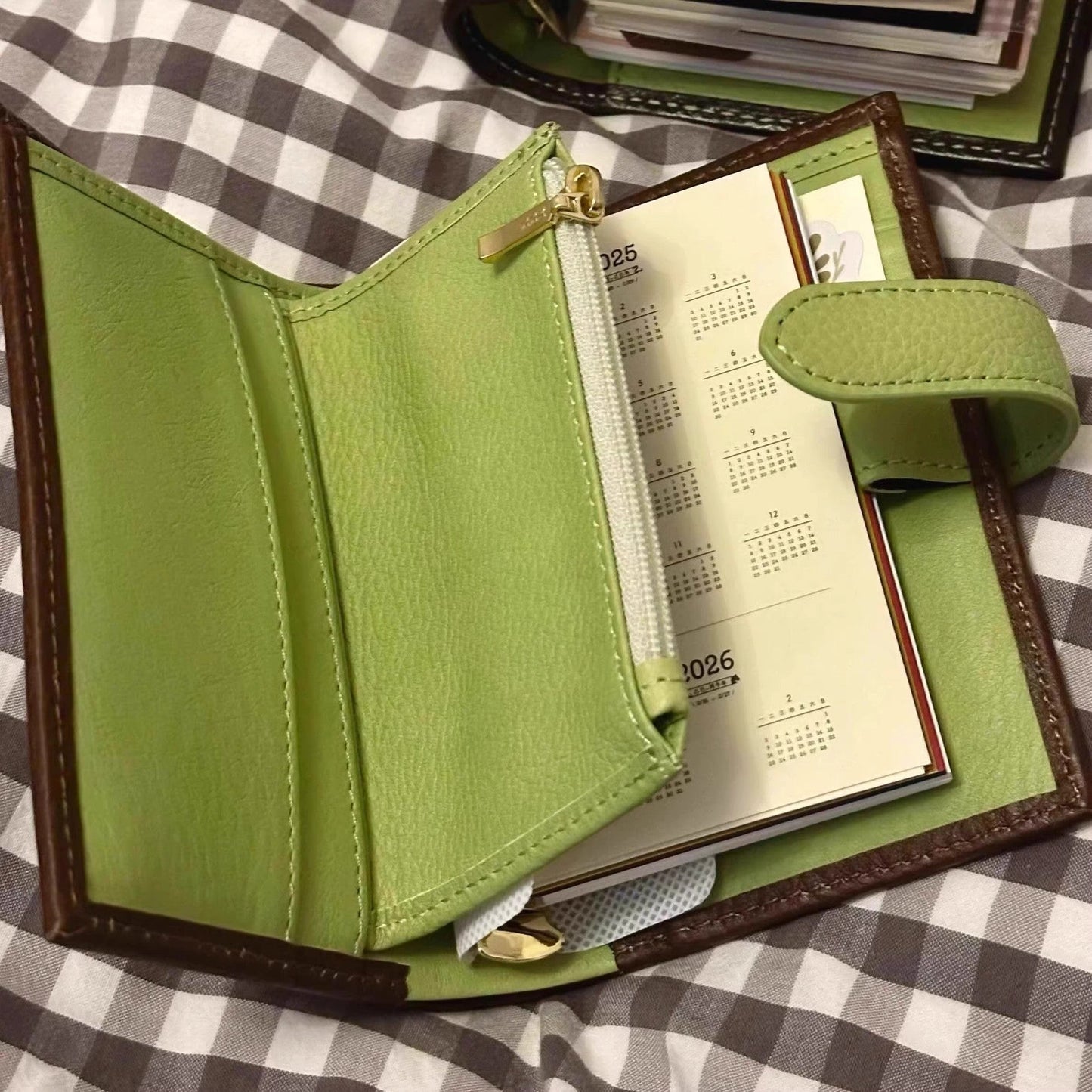 A7 Leather Cover Notebook – Refillable Mini Binder Journal with Black & Lined Pages