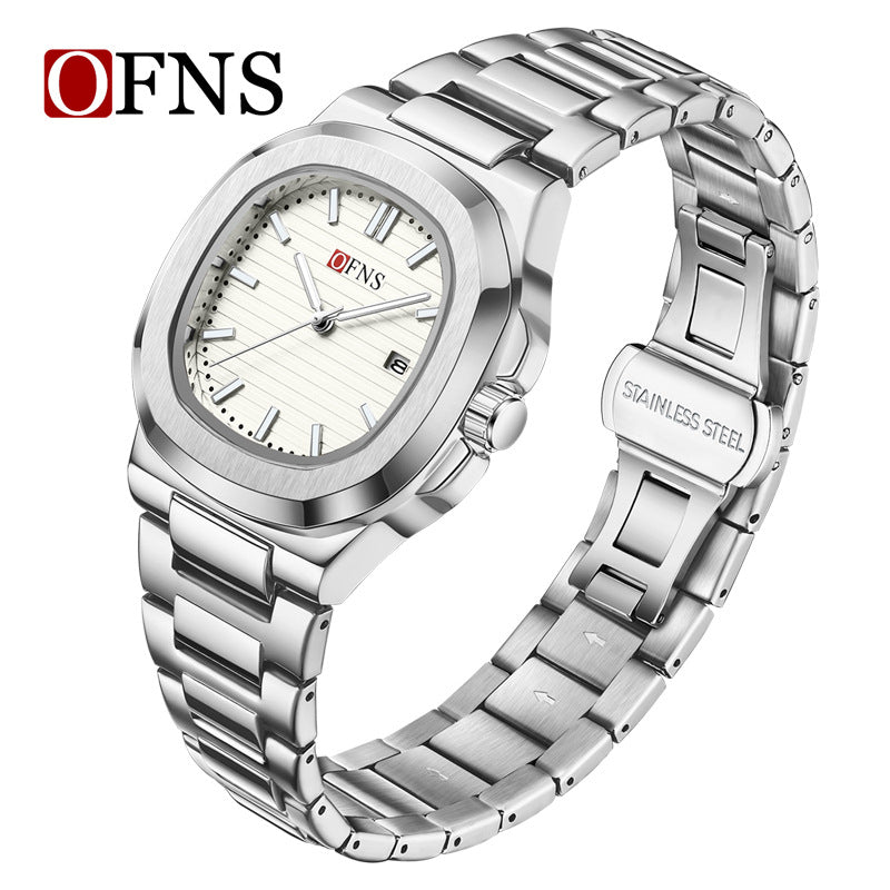 OFNS Men’s Quartz Watch – Waterproof Business Timepiece with Steel Strap