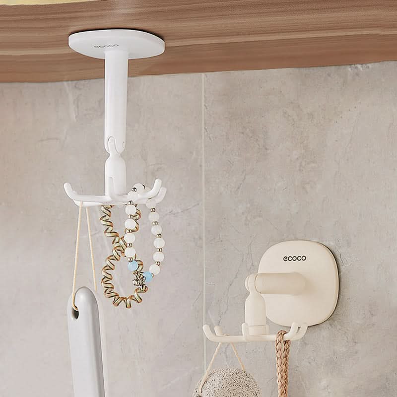 360° Rotating Adhesive Hook - Hexagon Bathroom Hook for Towels & Clothes