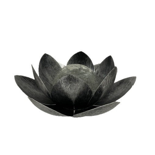 Solar Lotus Garden Light – Iron & Glass Crackle Ball Outdoor Landscape Lamp