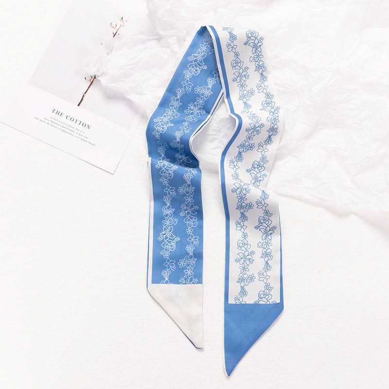 Silk Scarf Ribbon Ponytail Bow - Letter Headband Accessory (Set of 2pcs.)