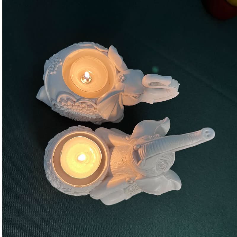 Animal Elephant Resin Candlestick - Elegant Table Decor