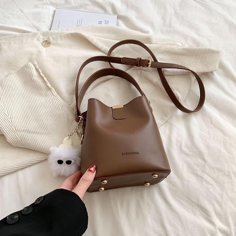 Retro Bucket Shoulder Bag for Women – Fashionable Crossbody Bag