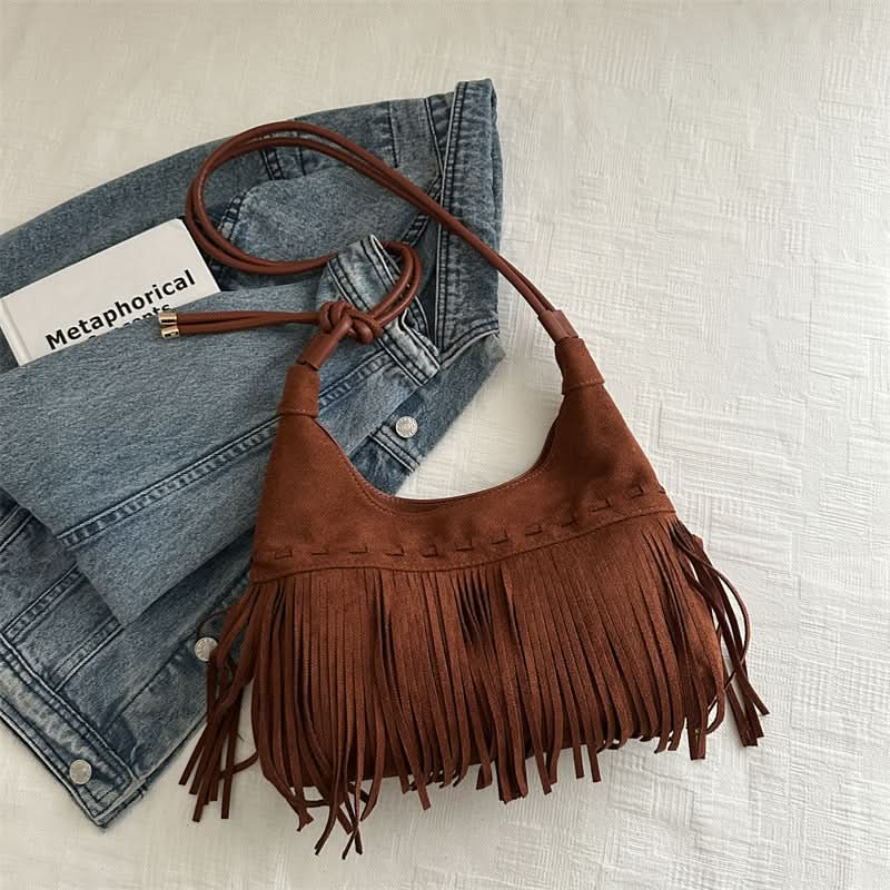 Women's Boho Tassel Shoulder Bag – Retro Chic Tote Bag