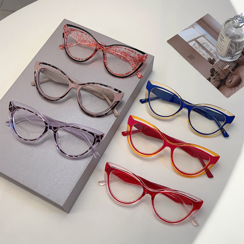 Cat-Eye Anti-Blue Light Glasses – TR90 Full Frame Comic Style Eyewear for Adults
