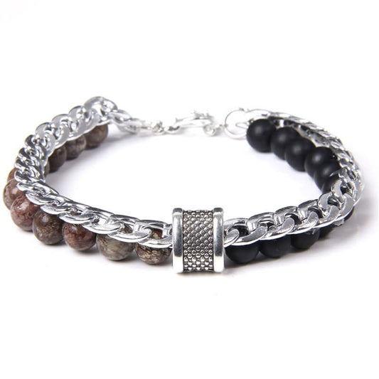 Men’s Trendy Double-Layer Bracelet – For Casual & Business Style