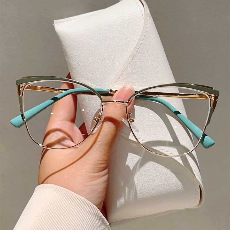 Cat Eye Anti-Blue Light Glasses – Premium Metal Frame, Office & Daily Wear | Fashion Sunglasses