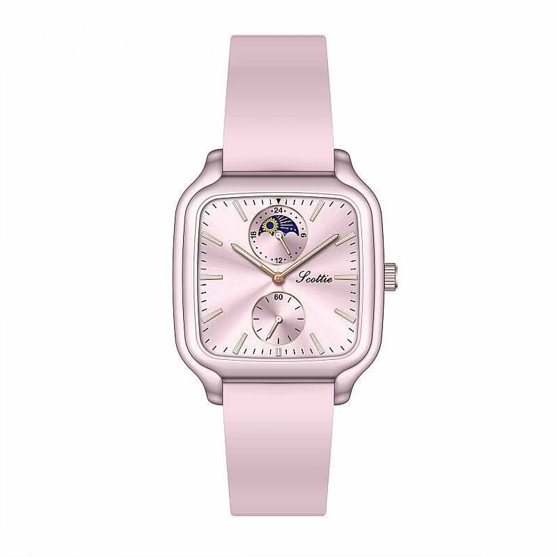 Shigaodi square silicone watch women's watch fashion trend high-end leisure sports Korean version ladies student watch