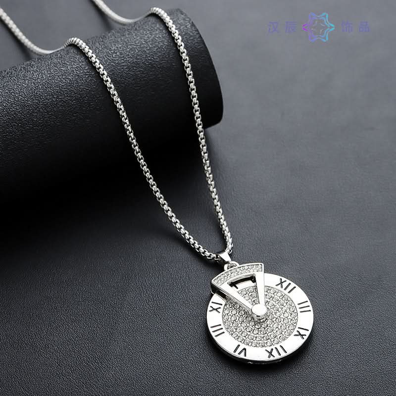 Men's Hip-hop Roman Numeral Necklace – Roulette Pendant