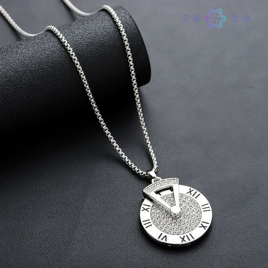 Men's Hip-hop Roman Numeral Necklace – Roulette Pendant