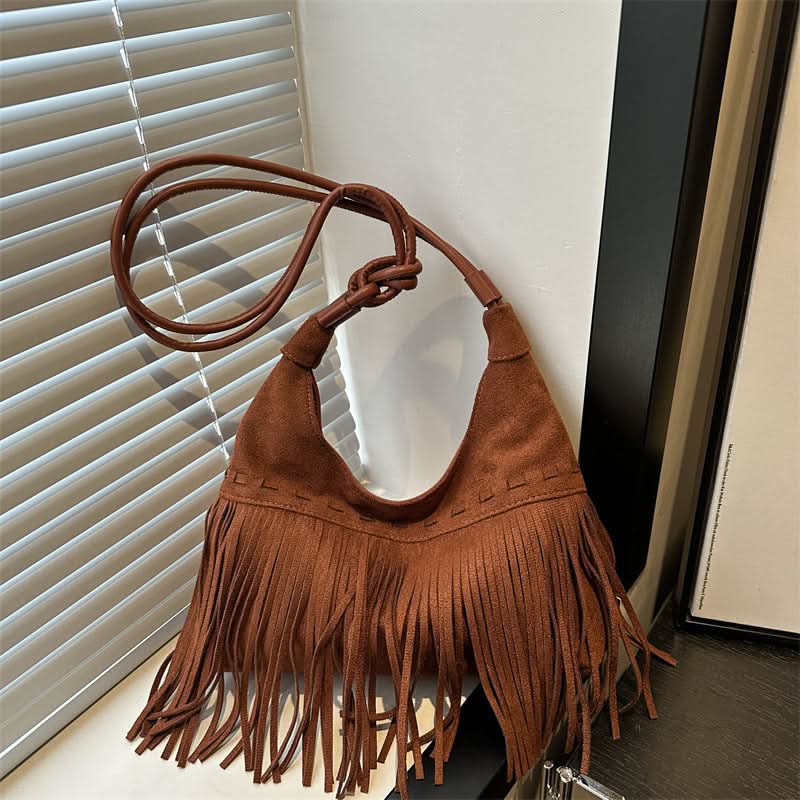 Women's Boho Tassel Shoulder Bag – Retro Chic Tote Bag