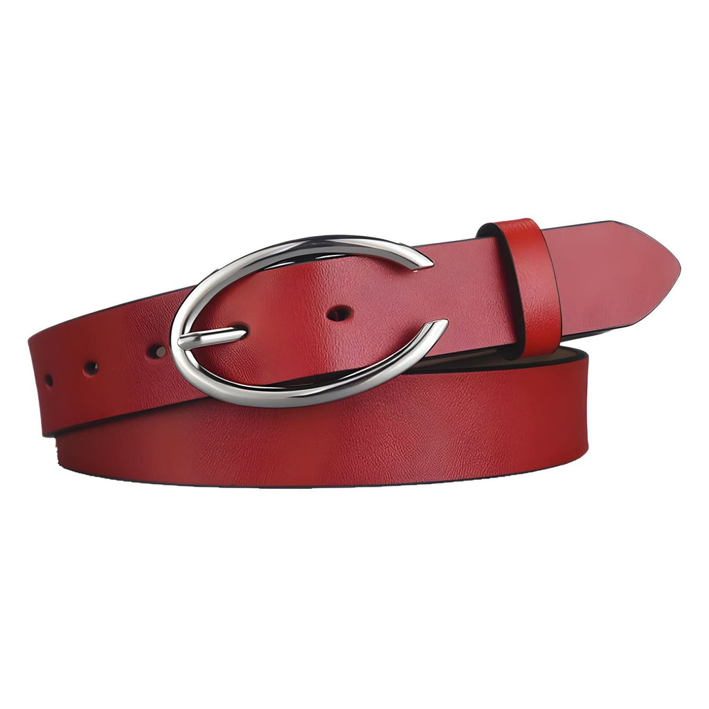 Women's Leather Belt with C Buckle