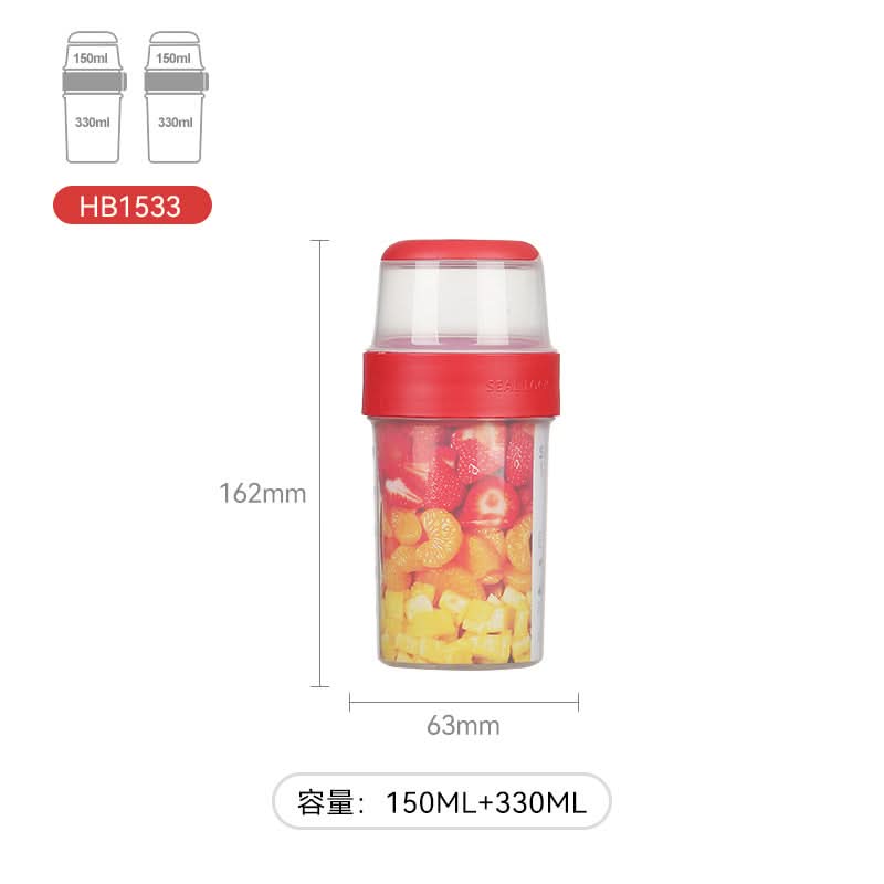Microwave-Safe Double-Layer Salad & Oatmeal Cup – Container with Sealed Lid