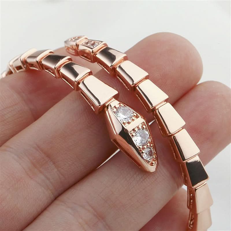 Snake Cuff Bracelet with Full Diamond Accents