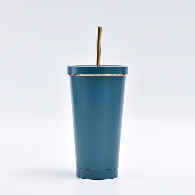 Stainless Steel Vacuum Insulated Coffee Tumbler with Straw – Double-Layer