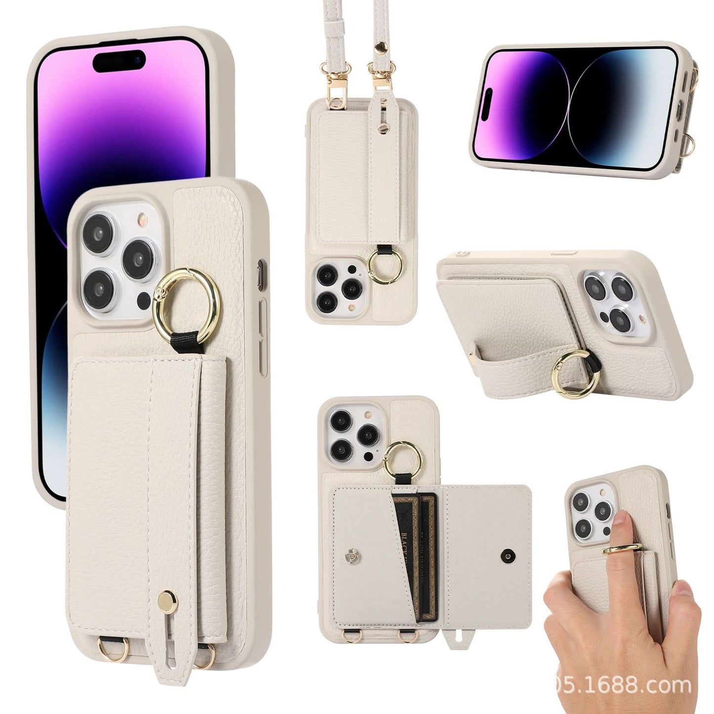 Leather Phone Case with Card Holder for iPhone