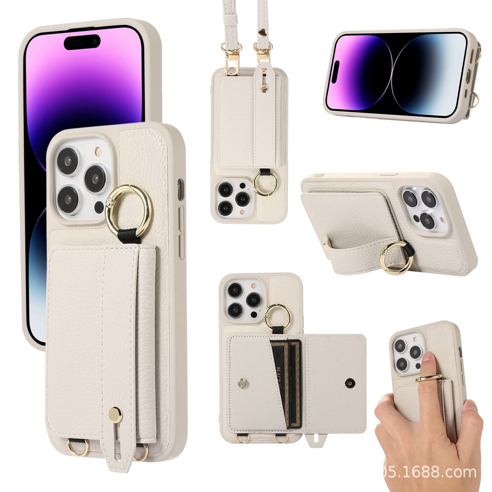 Leather Phone Case with Card Holder for iPhone