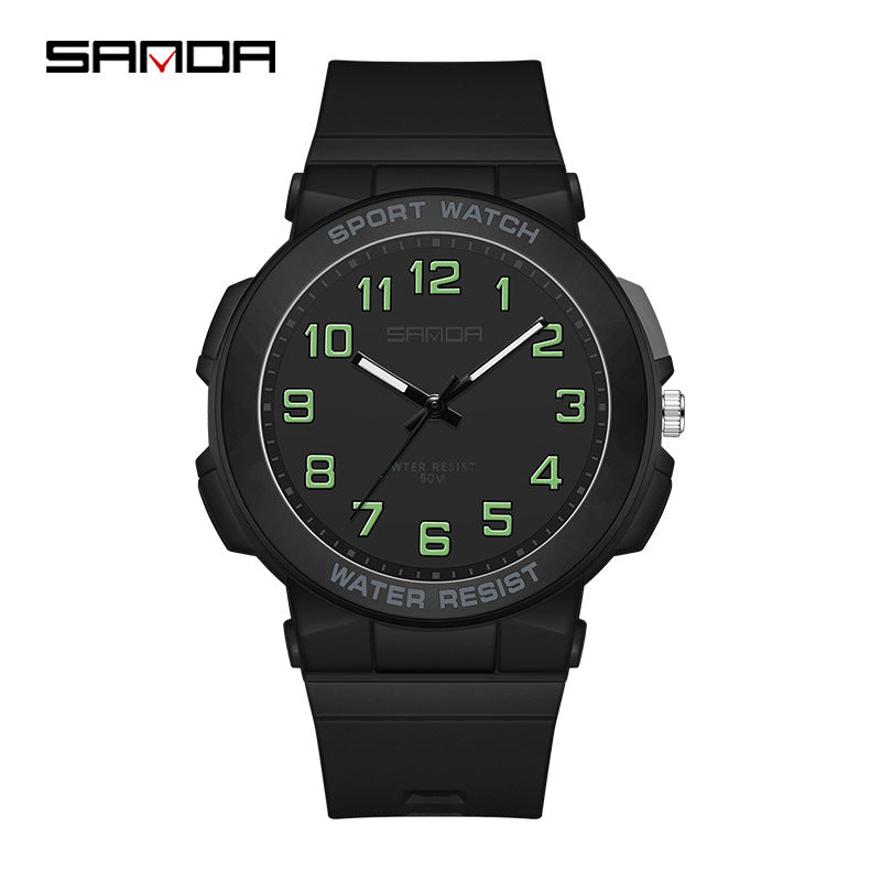 Sanda Luminous Waterproof Sports Watch – Analog Quartz Watch for Students & Youth