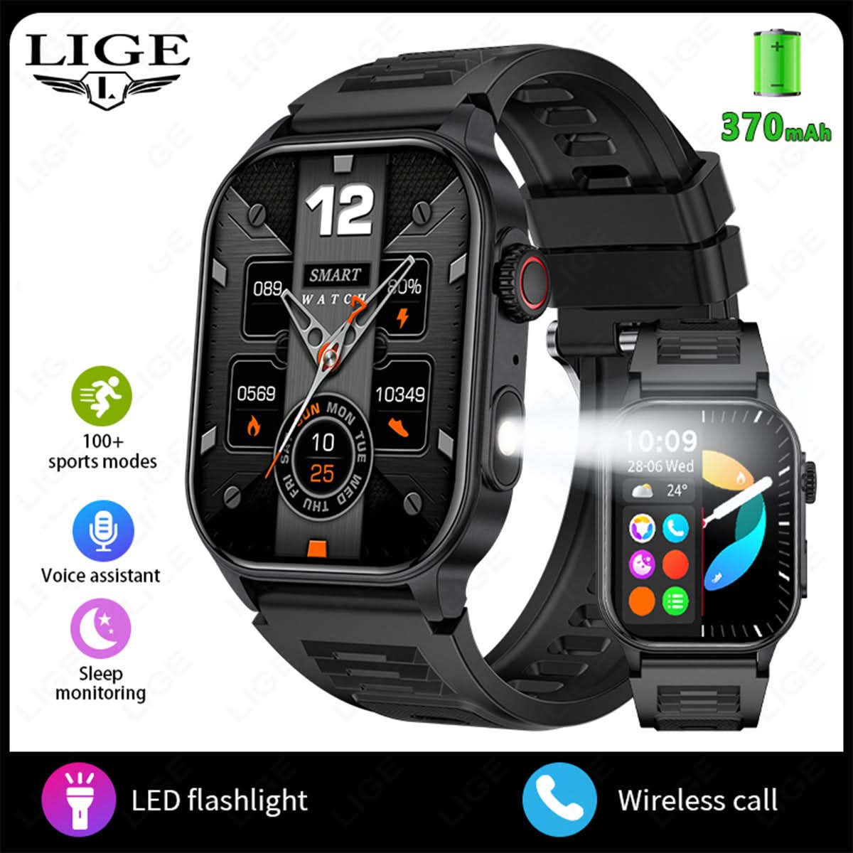 Smartwatch with Bluetooth Call, Health & Fitness Tracking, HD Touch Screen