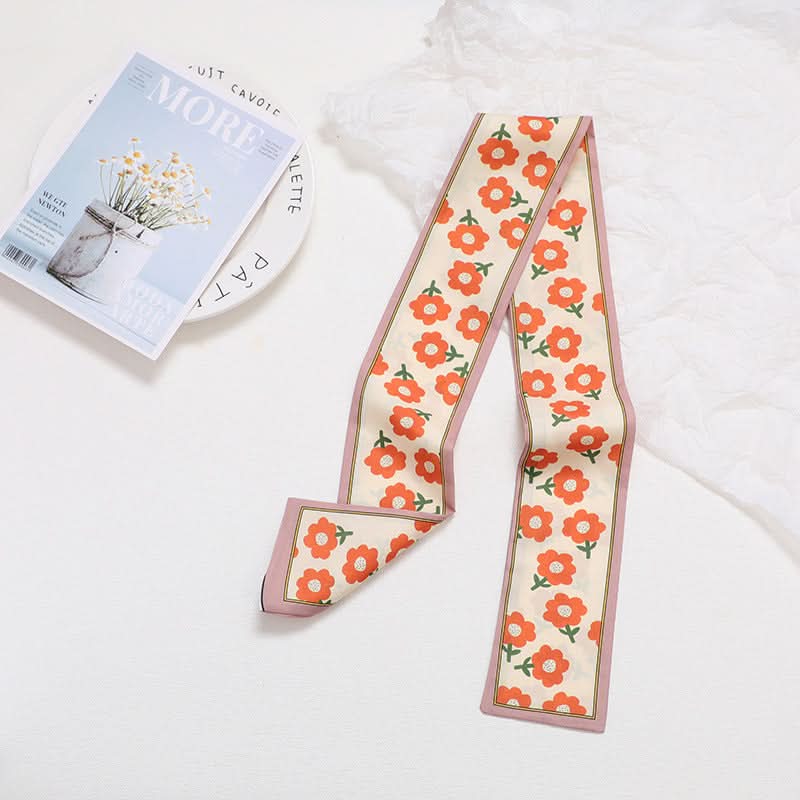 Silk Scarf Ribbon Ponytail Bow - Letter Headband Accessory (Set of 2pcs.)