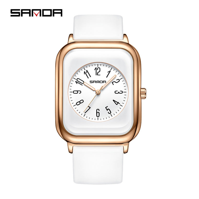 SANDA Unisex Silicone Quartz Watch – Waterproof Digital Fashion Casual Timepiece