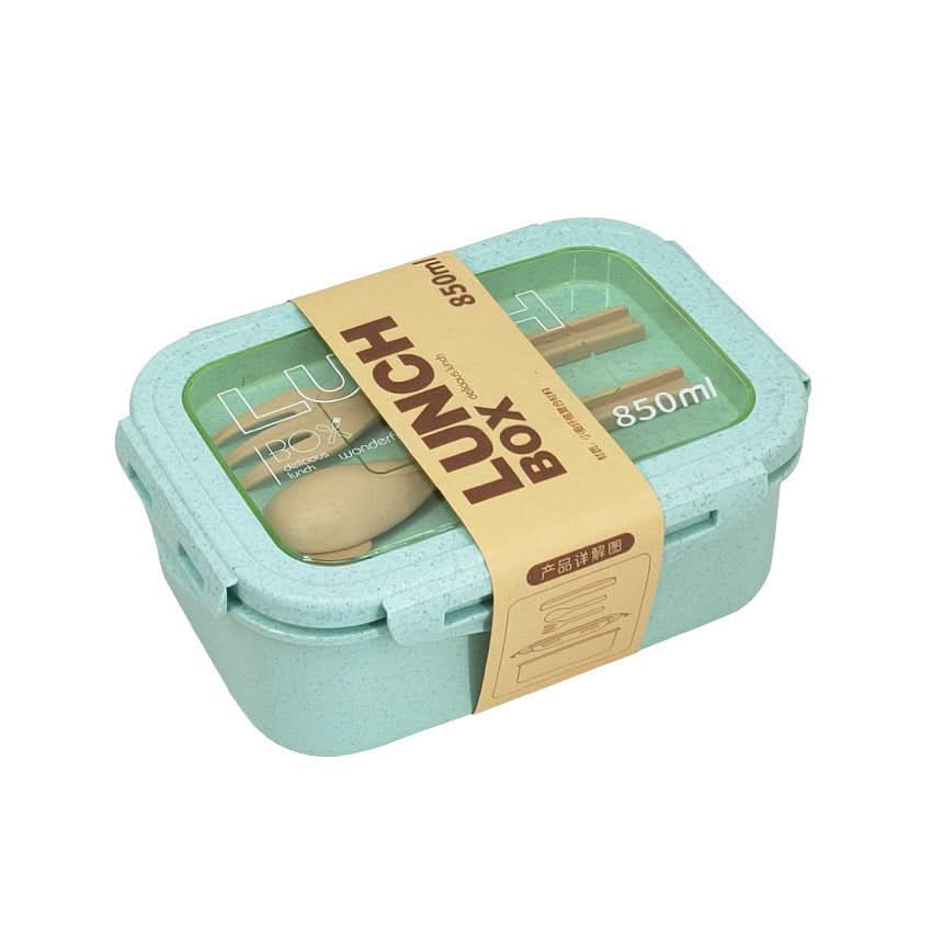 Japanese-Style Microwave-Safe Wheat Straw Lunch Box – 850ml