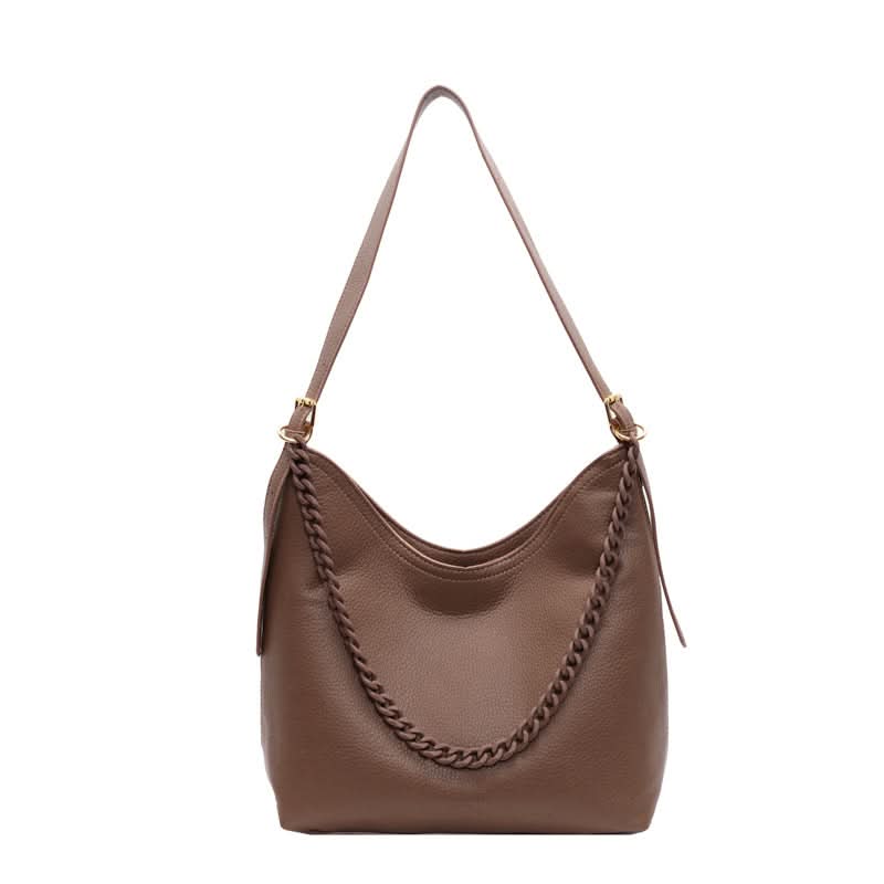 Women's Trendy Chain Bucket Shoulder Bag – PU Commuter Purse