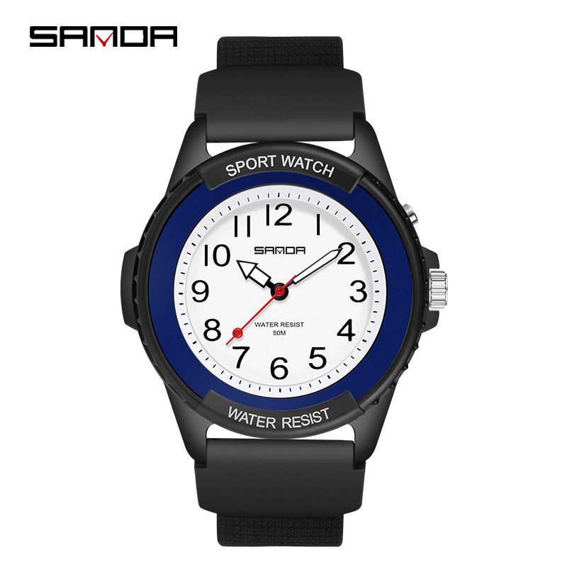 Sanda Luminous Sports Quartz Watch – Waterproof Outdoor Watch for Students & Adults