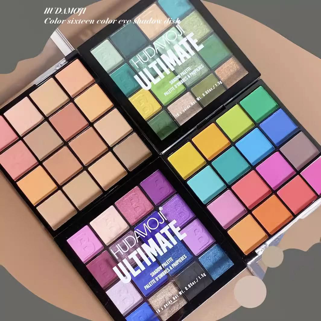 HUDAMOJI 16-Color Eyeshadow Palette – Matte & Shimmer Tones, High-Pigment Eye Makeup